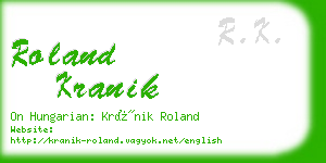 roland kranik business card